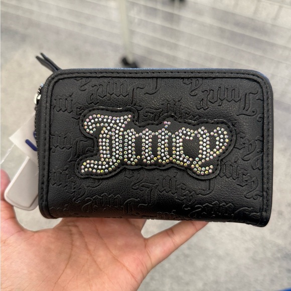 Juicy Couture Black Wallet with Rhinestone Logo - Picture 1 of 4